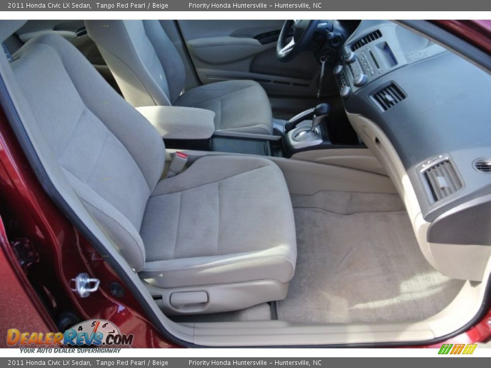 2011 Honda Civic LX Sedan Tango Red Pearl / Beige Photo #18