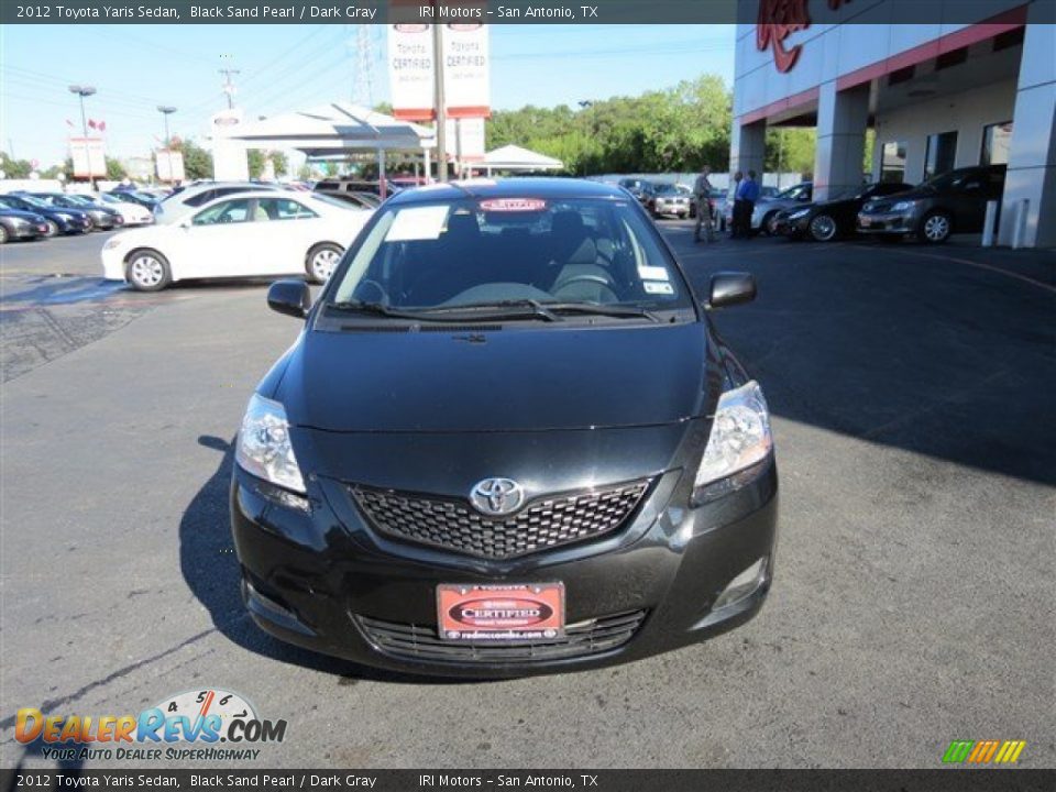 2012 Toyota Yaris Sedan Black Sand Pearl / Dark Gray Photo #2