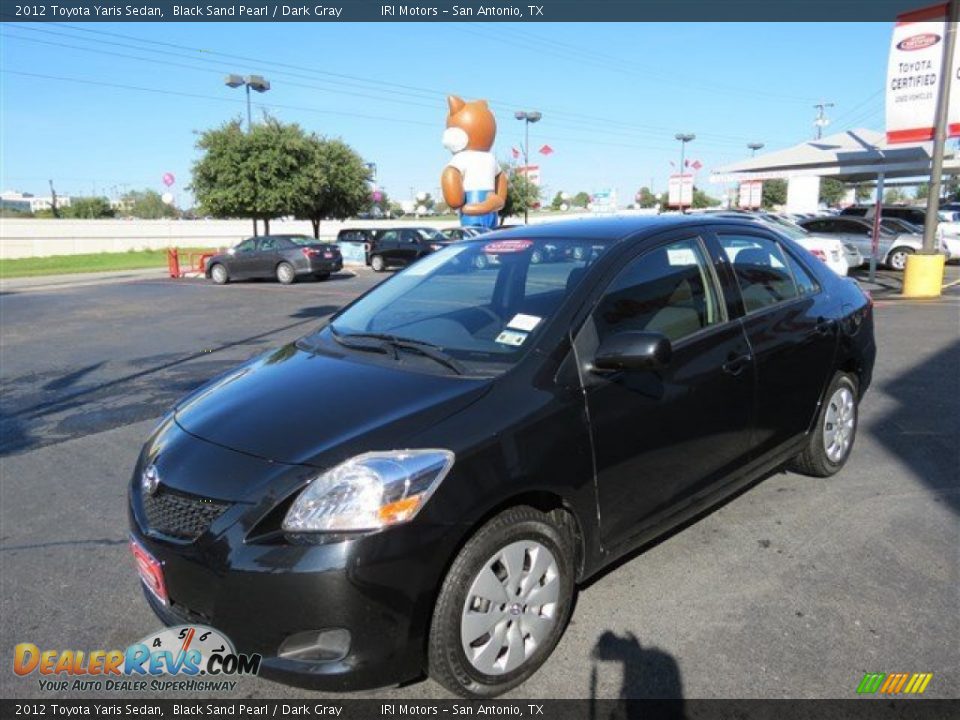 2012 Toyota Yaris Sedan Black Sand Pearl / Dark Gray Photo #3