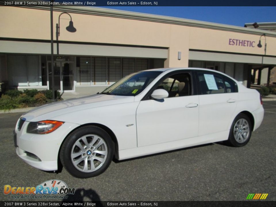 2007 BMW 3 Series 328xi Sedan Alpine White / Beige Photo #1