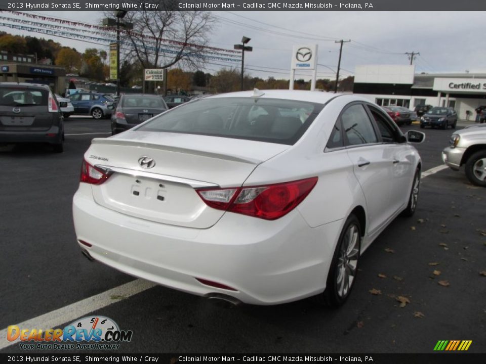 2013 Hyundai Sonata SE Shimmering White / Gray Photo #6