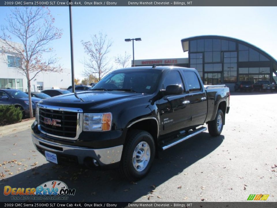 2009 GMC Sierra 2500HD SLT Crew Cab 4x4 Onyx Black / Ebony Photo #2