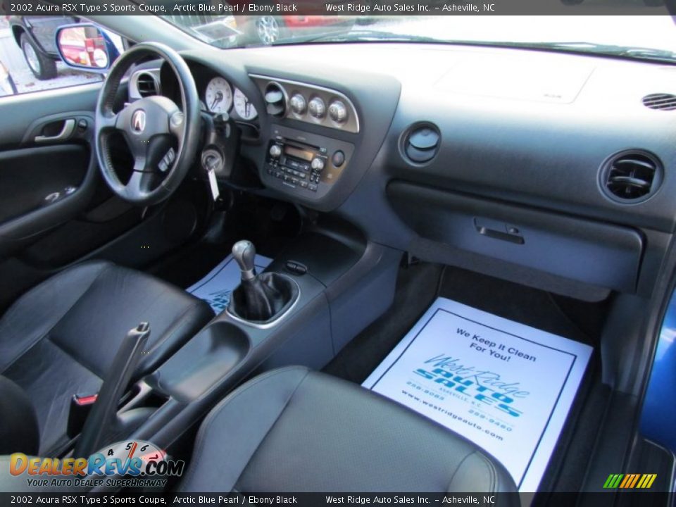 2002 Acura RSX Type S Sports Coupe Arctic Blue Pearl / Ebony Black Photo #14
