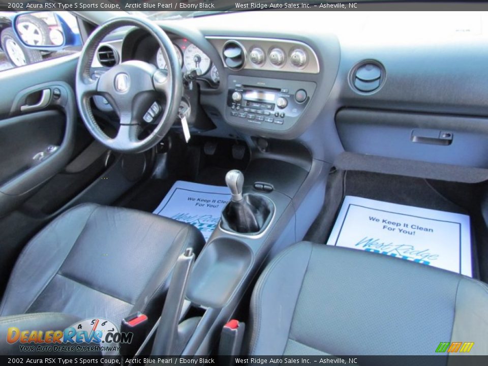2002 Acura RSX Type S Sports Coupe Arctic Blue Pearl / Ebony Black Photo #17