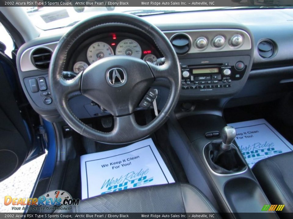 2002 Acura RSX Type S Sports Coupe Arctic Blue Pearl / Ebony Black Photo #21