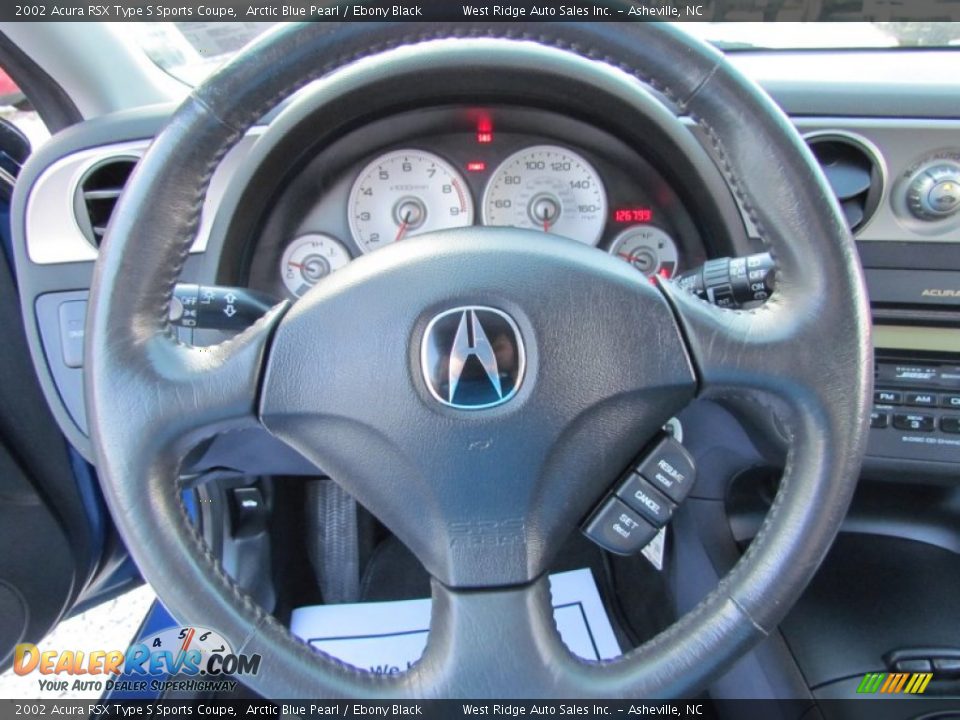 2002 Acura RSX Type S Sports Coupe Arctic Blue Pearl / Ebony Black Photo #23