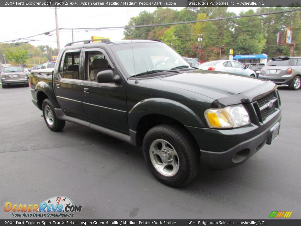 2004 Ford Explorer Sport Trac XLS 4x4 Aspen Green Metallic / Medium Pebble/Dark Pebble Photo #1