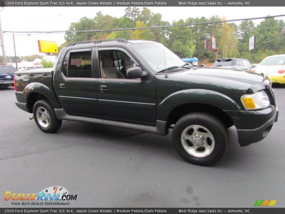2004 Ford Explorer Sport Trac XLS 4x4 Aspen Green Metallic / Medium Pebble/Dark Pebble Photo #2