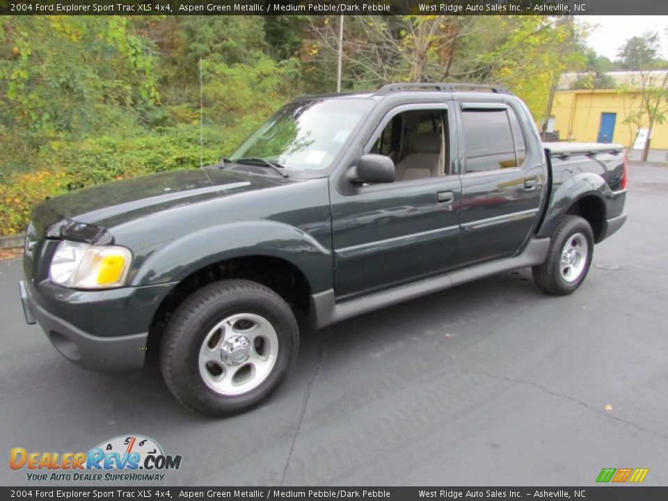 2004 Ford Explorer Sport Trac XLS 4x4 Aspen Green Metallic / Medium Pebble/Dark Pebble Photo #10
