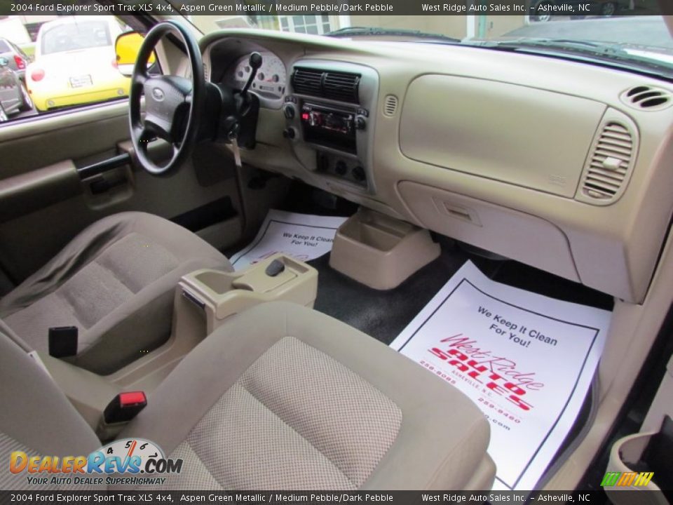 2004 Ford Explorer Sport Trac XLS 4x4 Aspen Green Metallic / Medium Pebble/Dark Pebble Photo #14