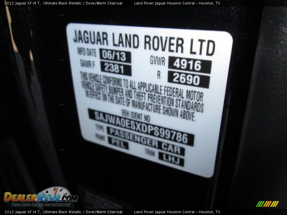 2013 Jaguar XF I4 T Ultimate Black Metallic / Dove/Warm Charcoal Photo #19
