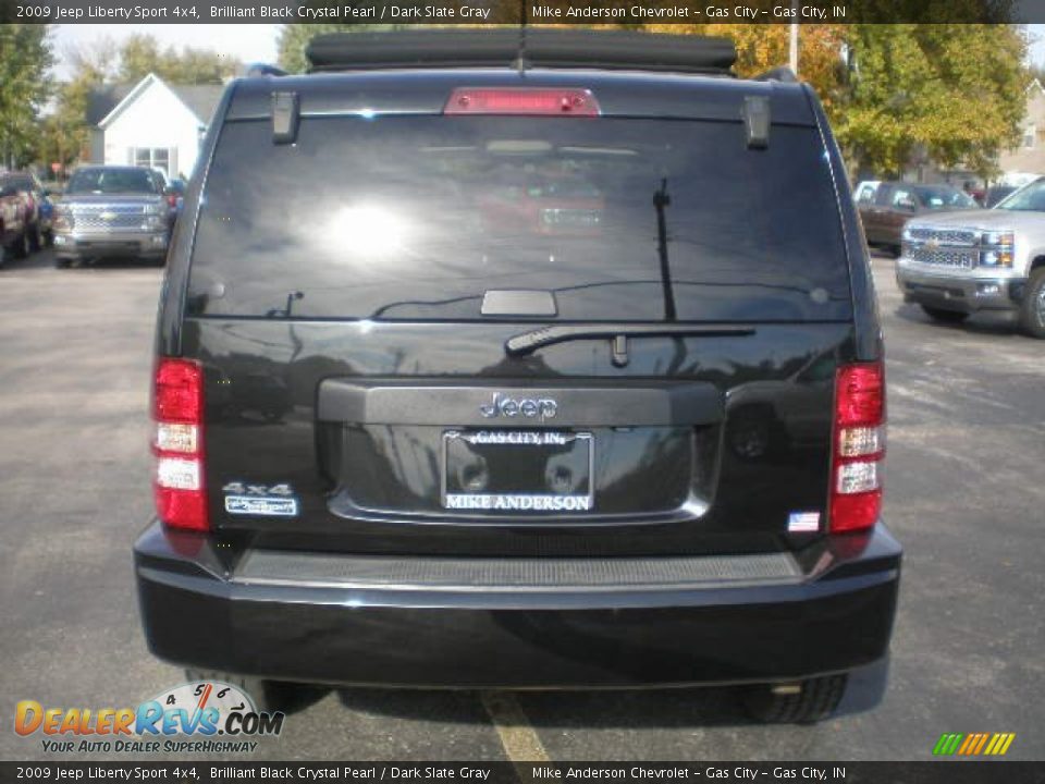 2009 Jeep Liberty Sport 4x4 Brilliant Black Crystal Pearl / Dark Slate Gray Photo #14