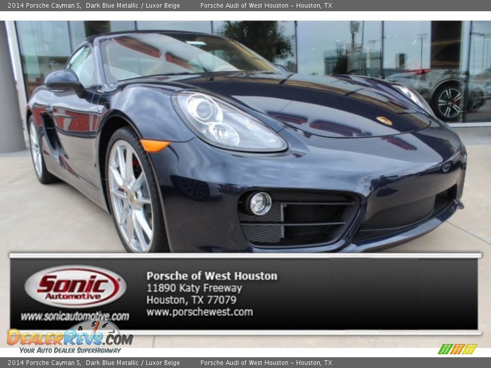 2014 Porsche Cayman S Dark Blue Metallic / Luxor Beige Photo #1