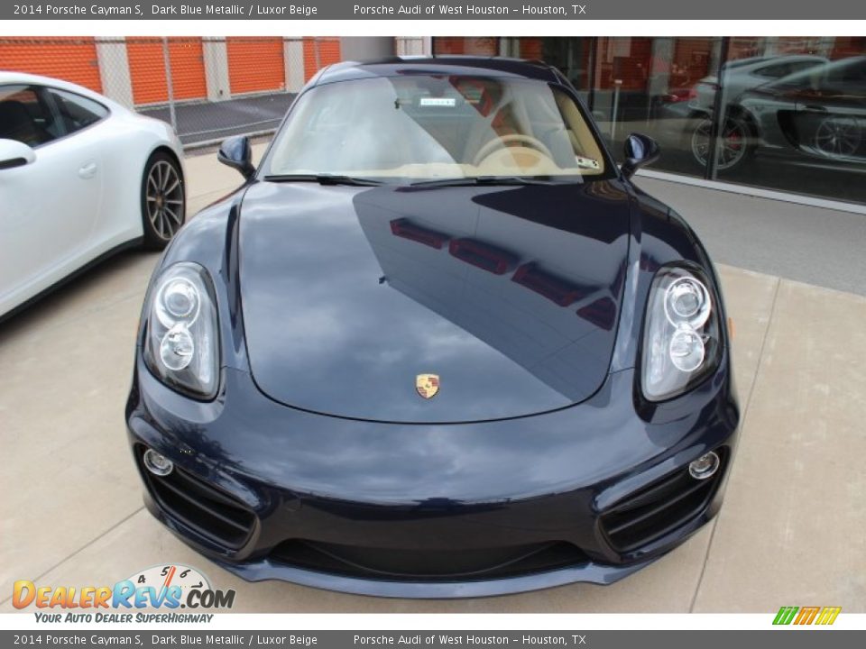 2014 Porsche Cayman S Dark Blue Metallic / Luxor Beige Photo #2