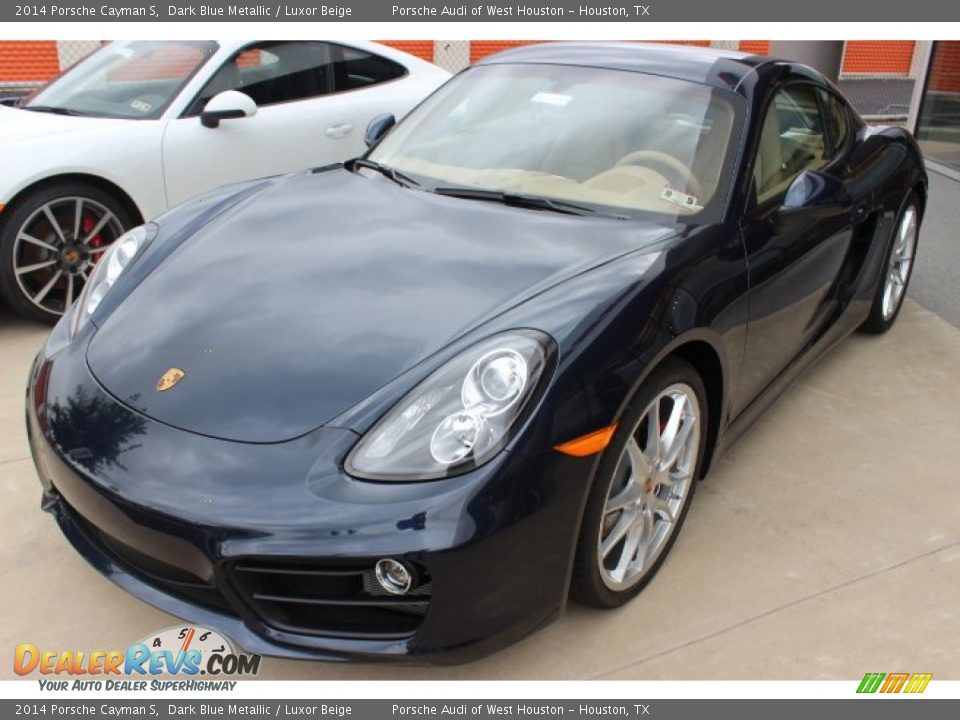 2014 Porsche Cayman S Dark Blue Metallic / Luxor Beige Photo #3