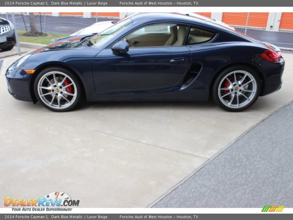 2014 Porsche Cayman S Dark Blue Metallic / Luxor Beige Photo #4