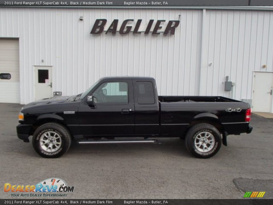 2011 Ford Ranger XLT SuperCab 4x4 Black / Medium Dark Flint Photo #1