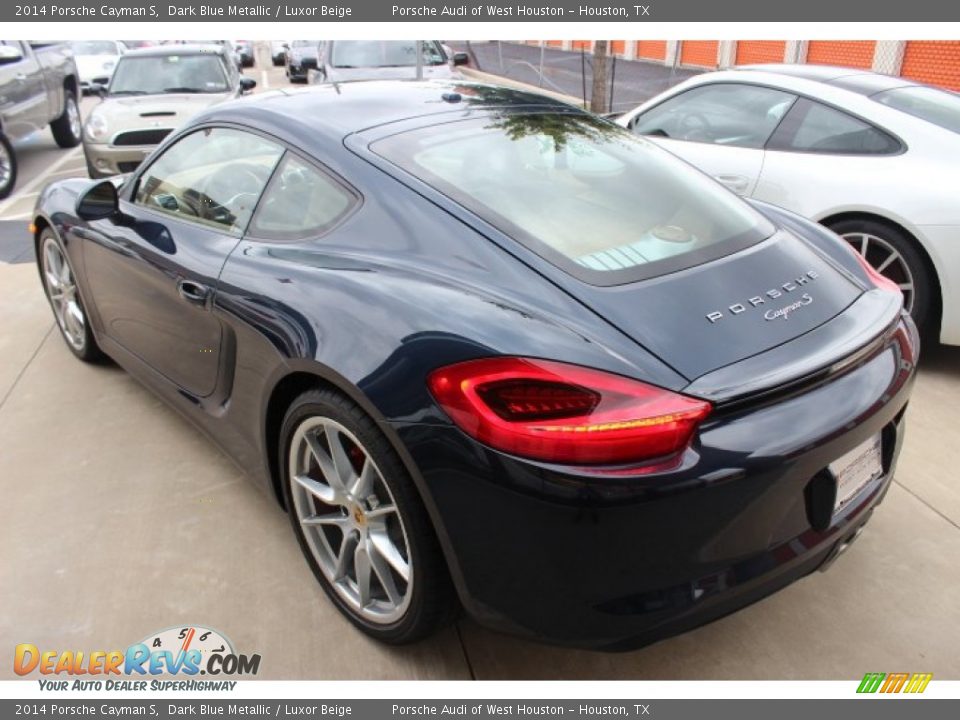 2014 Porsche Cayman S Dark Blue Metallic / Luxor Beige Photo #5