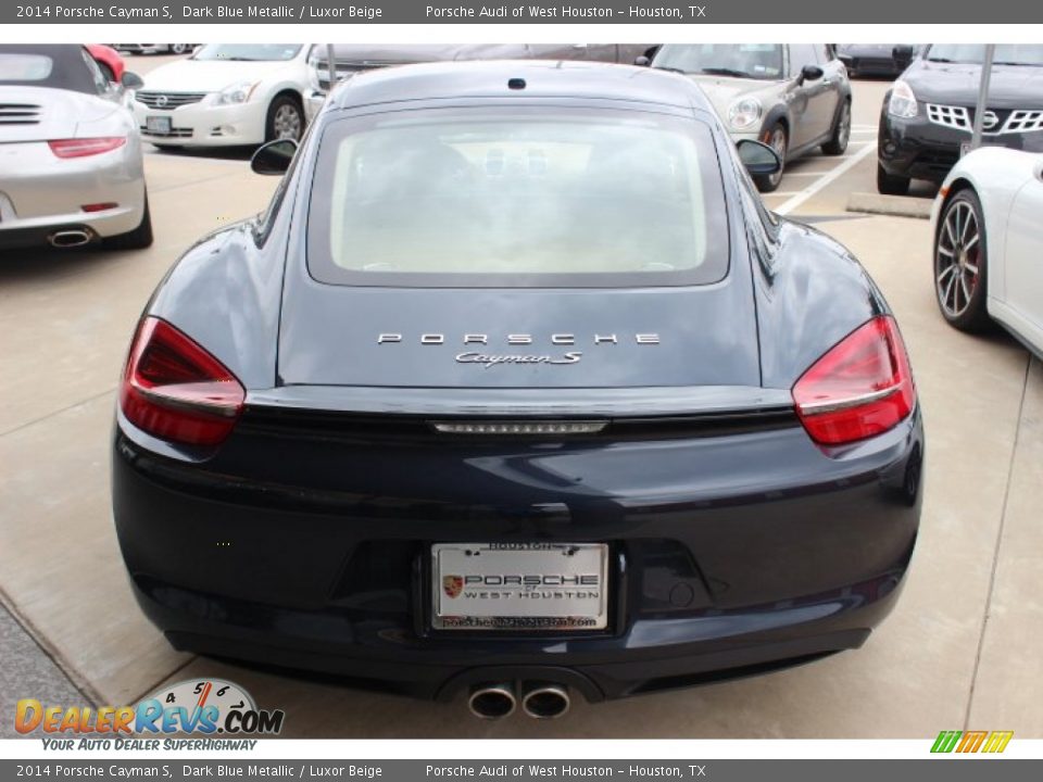 2014 Porsche Cayman S Dark Blue Metallic / Luxor Beige Photo #6