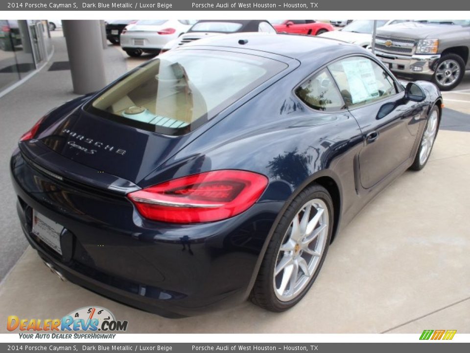 2014 Porsche Cayman S Dark Blue Metallic / Luxor Beige Photo #7