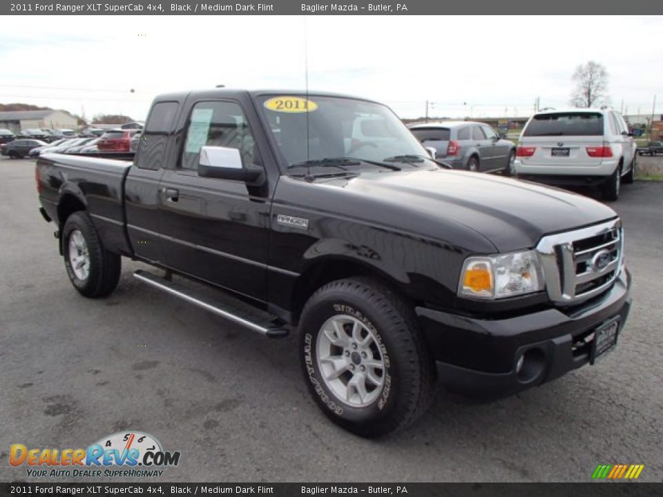 2011 Ford Ranger XLT SuperCab 4x4 Black / Medium Dark Flint Photo #4