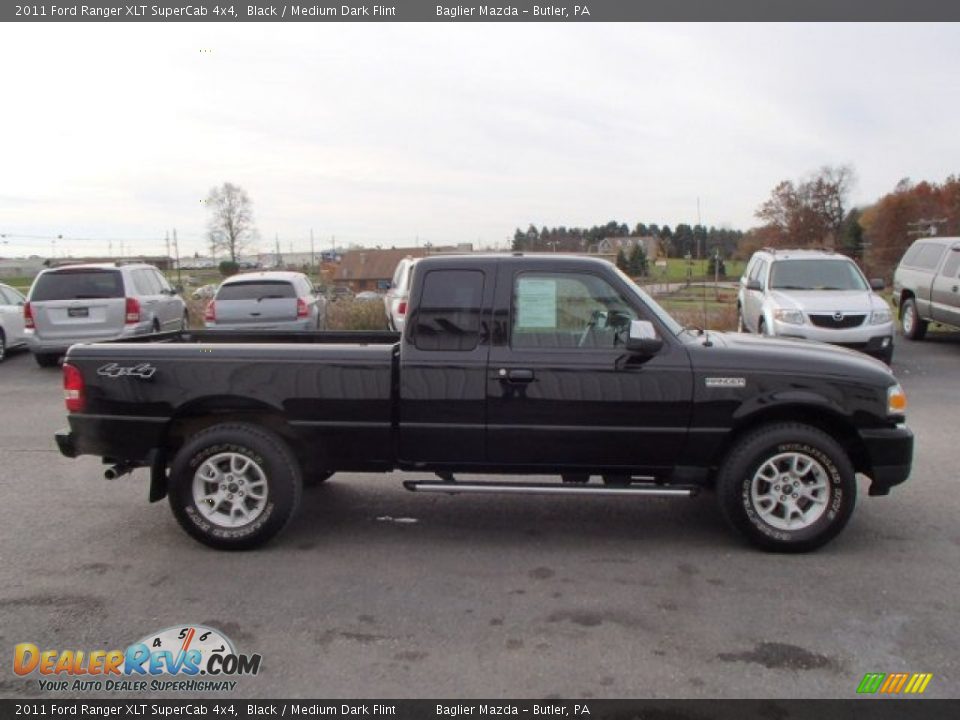 2011 Ford Ranger XLT SuperCab 4x4 Black / Medium Dark Flint Photo #5