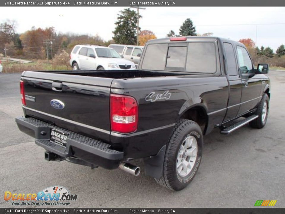 2011 Ford Ranger XLT SuperCab 4x4 Black / Medium Dark Flint Photo #6