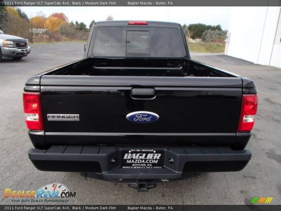 2011 Ford Ranger XLT SuperCab 4x4 Black / Medium Dark Flint Photo #7