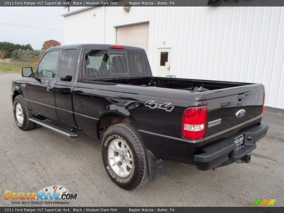 2011 Ford Ranger XLT SuperCab 4x4 Black / Medium Dark Flint Photo #8