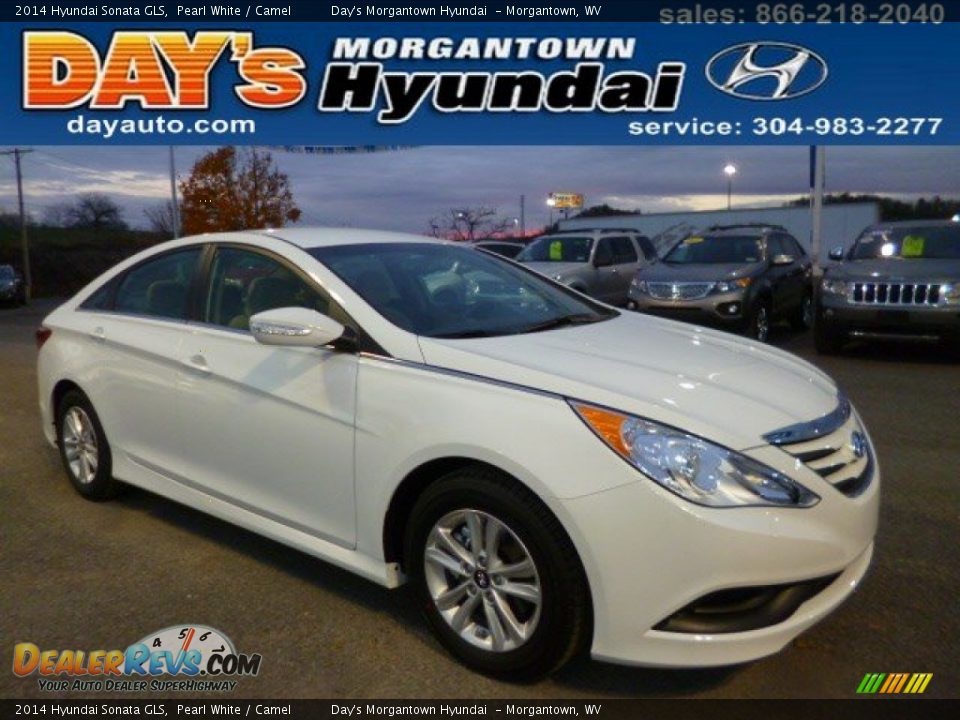 2014 Hyundai Sonata GLS Pearl White / Camel Photo #1