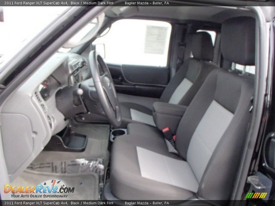 2011 Ford Ranger XLT SuperCab 4x4 Black / Medium Dark Flint Photo #10