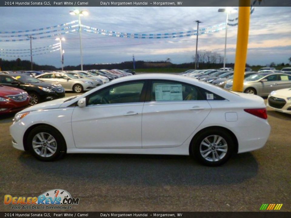 2014 Hyundai Sonata GLS Pearl White / Camel Photo #4
