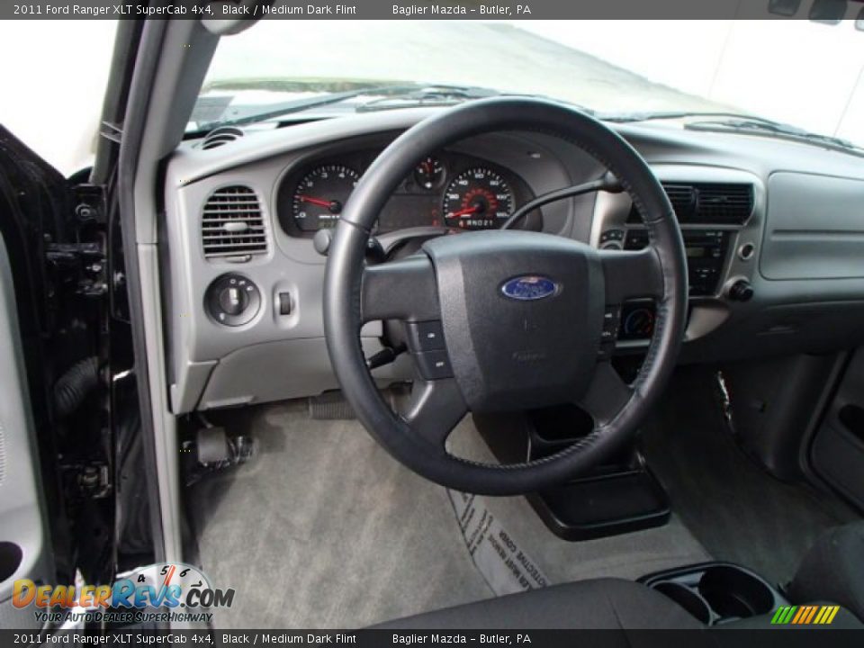 2011 Ford Ranger XLT SuperCab 4x4 Black / Medium Dark Flint Photo #14
