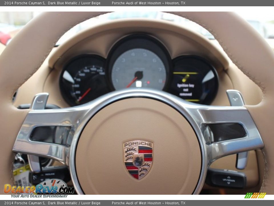 2014 Porsche Cayman S Dark Blue Metallic / Luxor Beige Photo #20