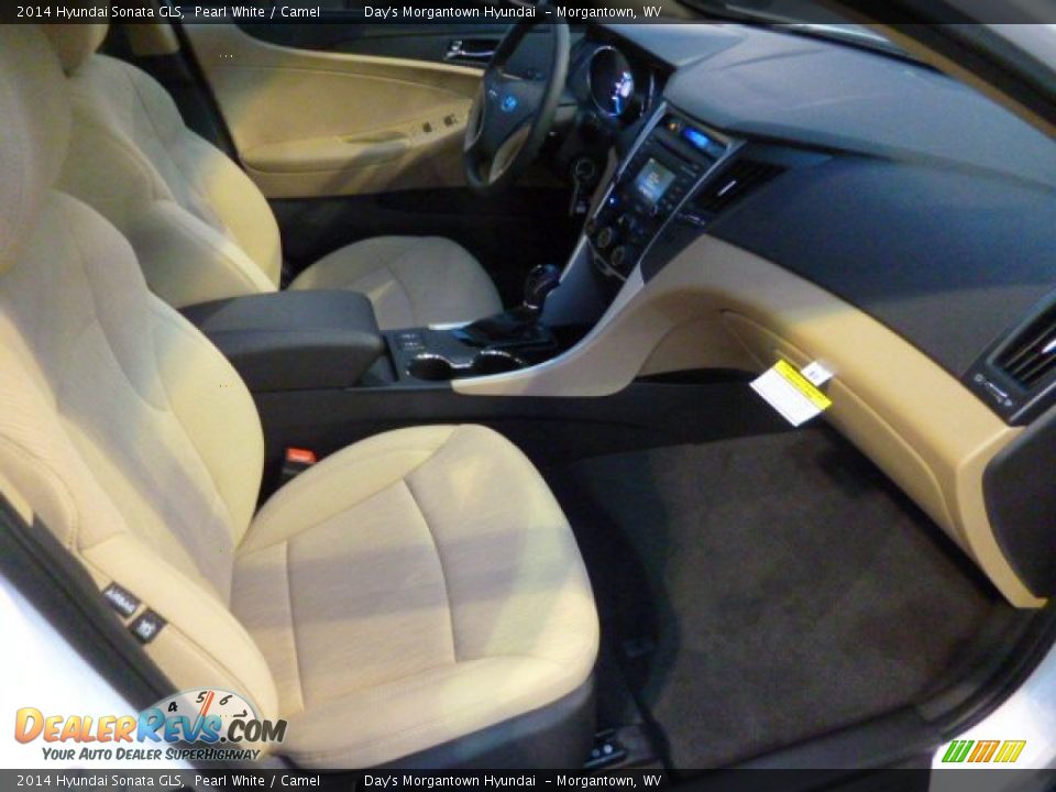 2014 Hyundai Sonata GLS Pearl White / Camel Photo #10