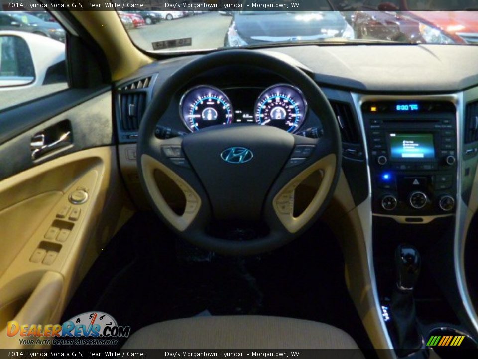 2014 Hyundai Sonata GLS Pearl White / Camel Photo #13