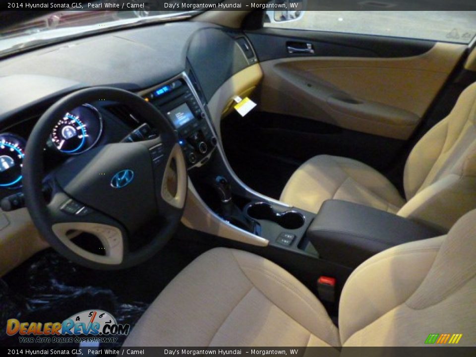2014 Hyundai Sonata GLS Pearl White / Camel Photo #15