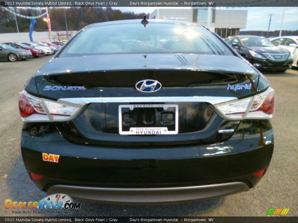 2013 Hyundai Sonata Hybrid Limited Black Onyx Pearl / Gray Photo #6