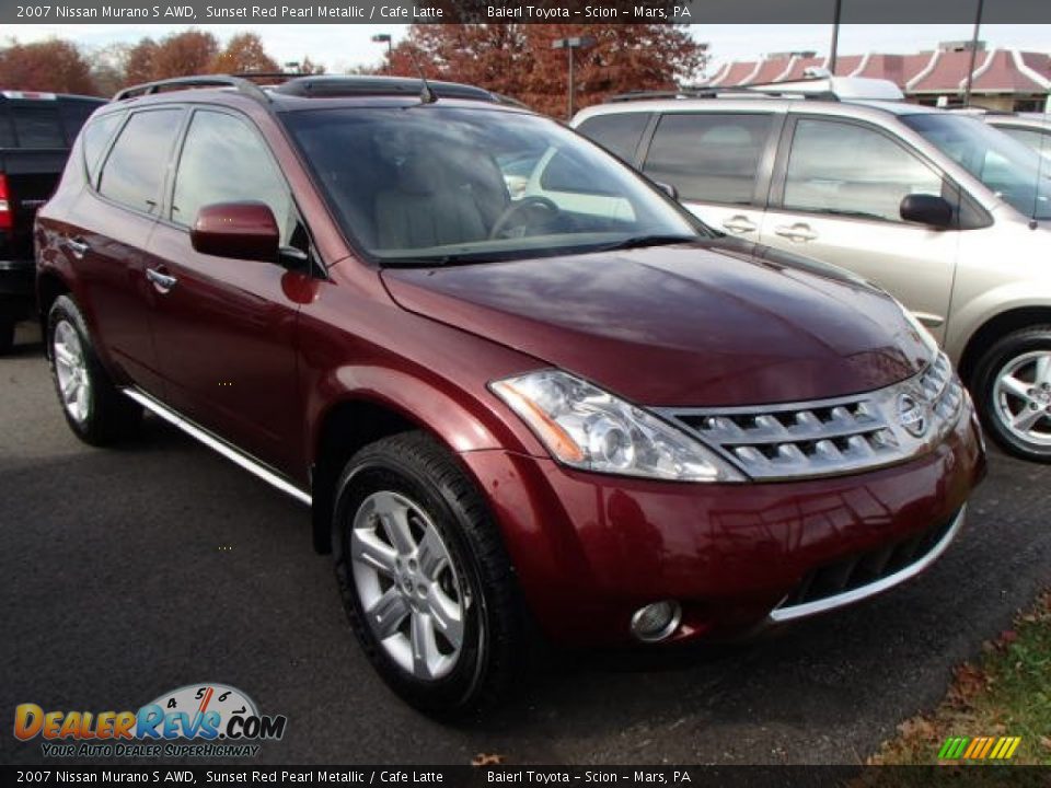 2007 Nissan Murano S AWD Sunset Red Pearl Metallic / Cafe Latte Photo #1