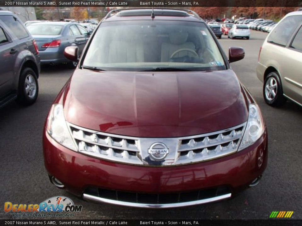 2007 Nissan Murano S AWD Sunset Red Pearl Metallic / Cafe Latte Photo #2