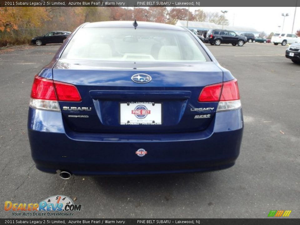 2011 Subaru Legacy 2.5i Limited Azurite Blue Pearl / Warm Ivory Photo #8