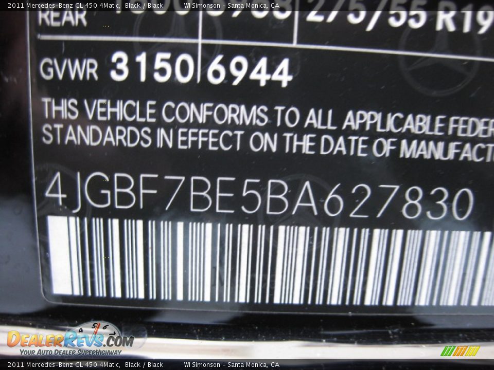 2011 Mercedes-Benz GL 450 4Matic Black / Black Photo #25