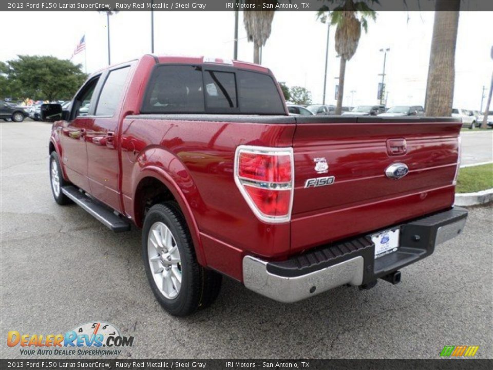 2013 Ford F150 Lariat SuperCrew Ruby Red Metallic / Steel Gray Photo #3