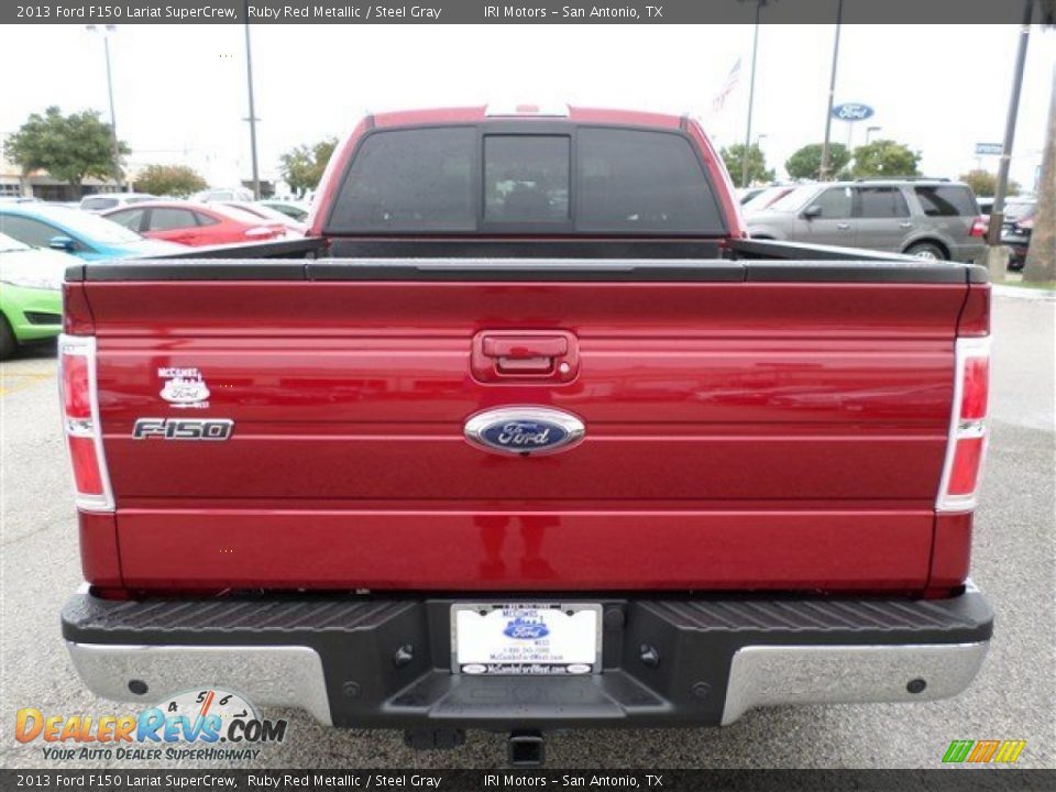 2013 Ford F150 Lariat SuperCrew Ruby Red Metallic / Steel Gray Photo #4