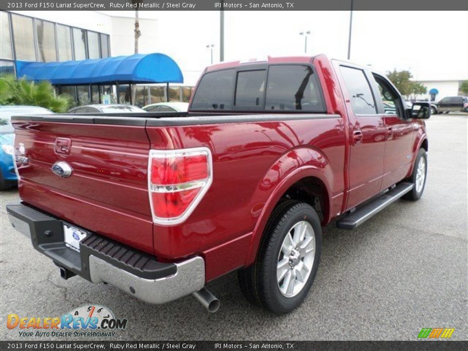 2013 Ford F150 Lariat SuperCrew Ruby Red Metallic / Steel Gray Photo #5