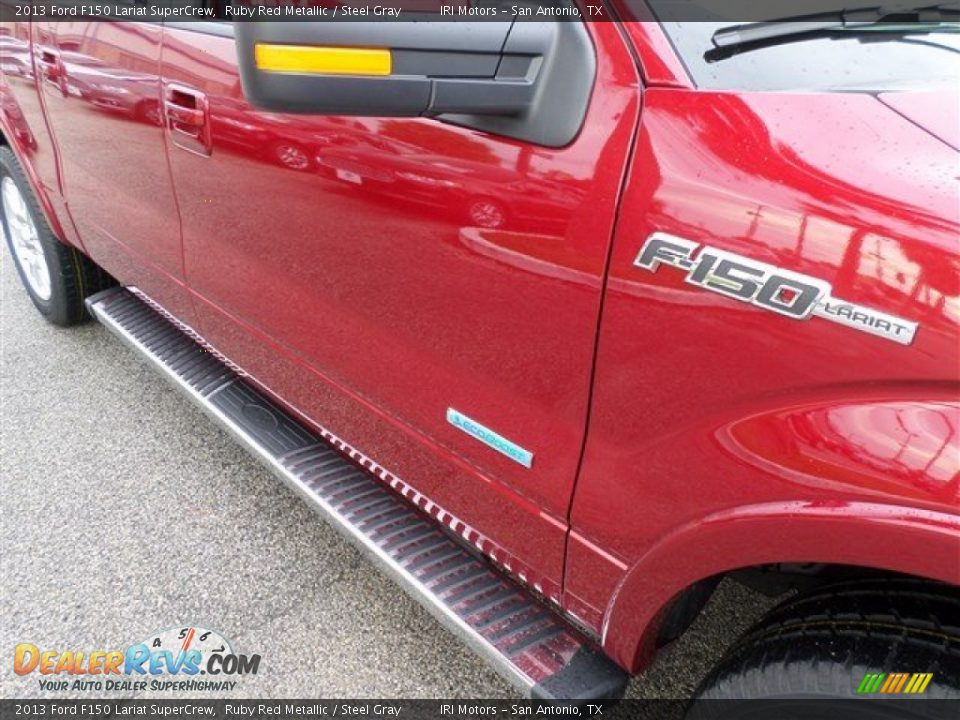 2013 Ford F150 Lariat SuperCrew Ruby Red Metallic / Steel Gray Photo #9