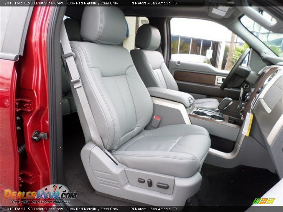 2013 Ford F150 Lariat SuperCrew Ruby Red Metallic / Steel Gray Photo #10