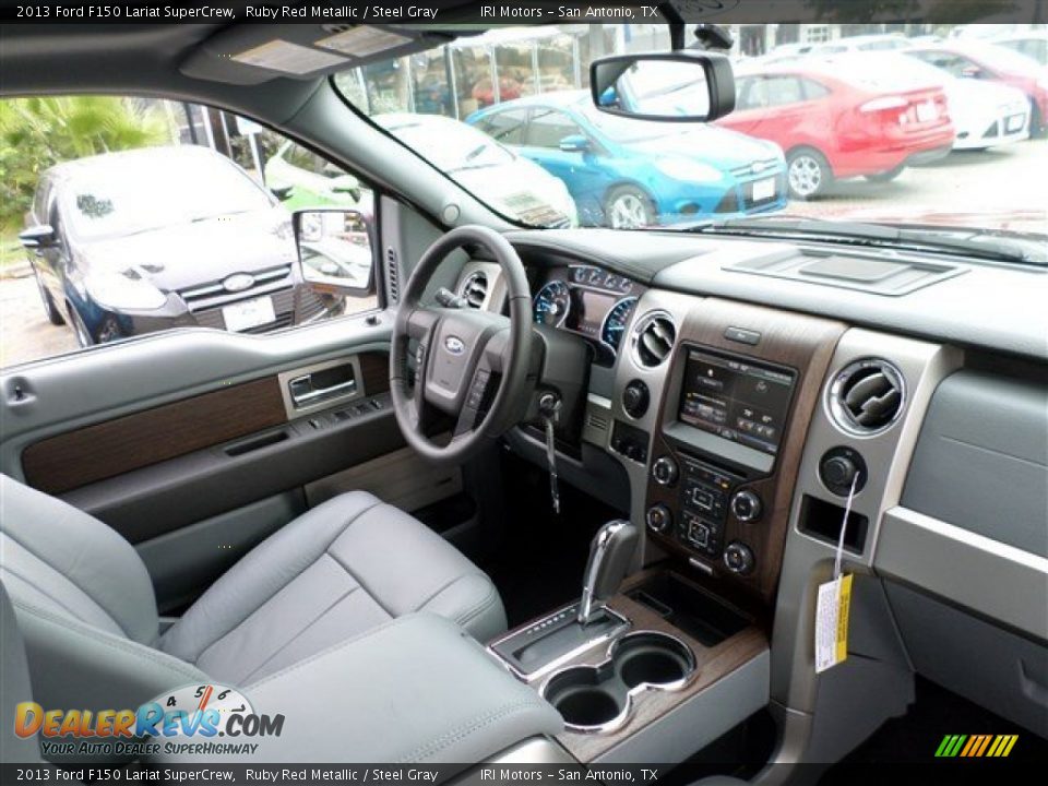 2013 Ford F150 Lariat SuperCrew Ruby Red Metallic / Steel Gray Photo #12