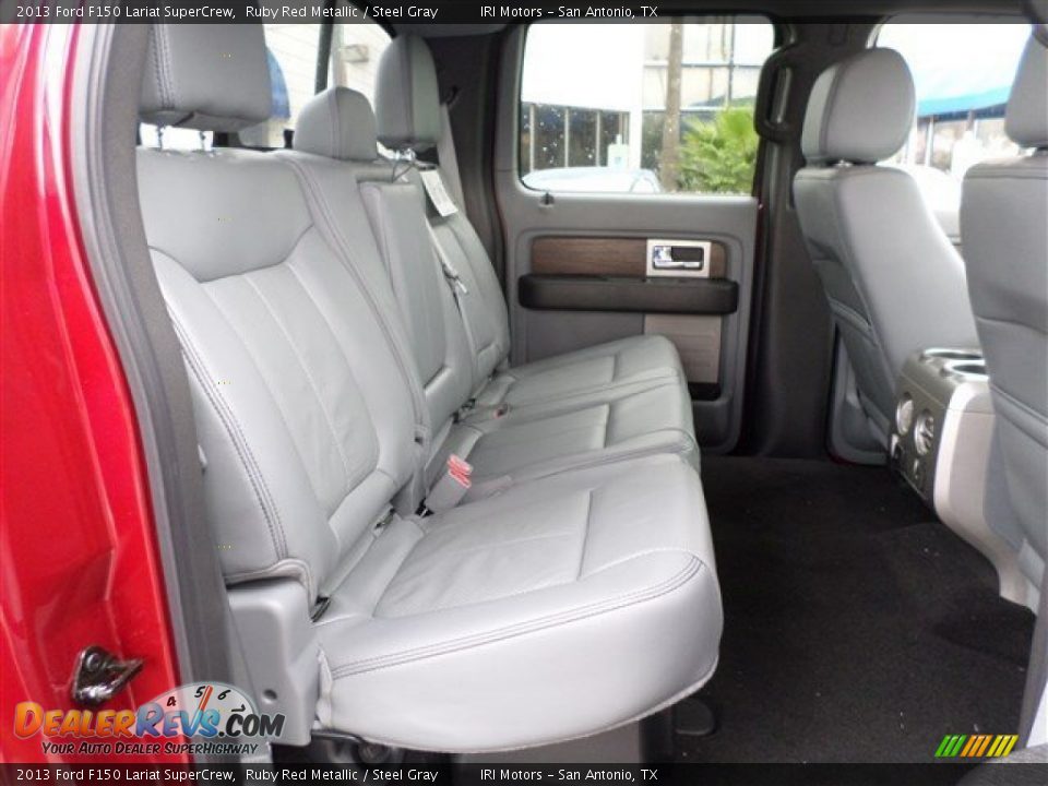 2013 Ford F150 Lariat SuperCrew Ruby Red Metallic / Steel Gray Photo #14