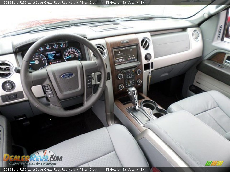 2013 Ford F150 Lariat SuperCrew Ruby Red Metallic / Steel Gray Photo #15